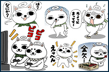 ねこぢるｙ名義でのLINEスタンプ第2弾、「ねこ神さま」が登場！絵柄は全て描き下ろし！困ったときは、ねこ神さまに代弁してもらいましょう。